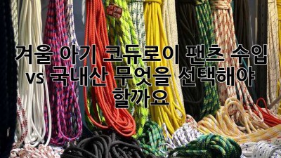 겨울 아기 코듀로이 팬츠: 수입 vs 국내산, 무엇을 선택해야 할까요?